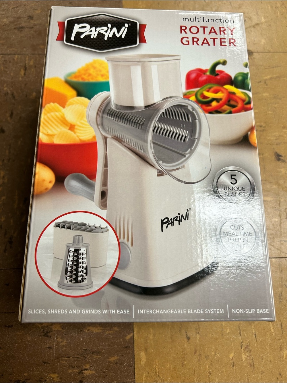 Parini White Multifunction Rotary Grater - White